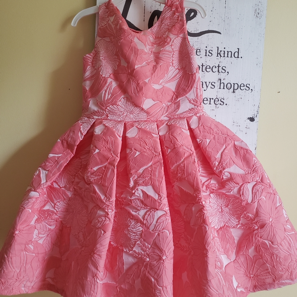 Coral and White Dress